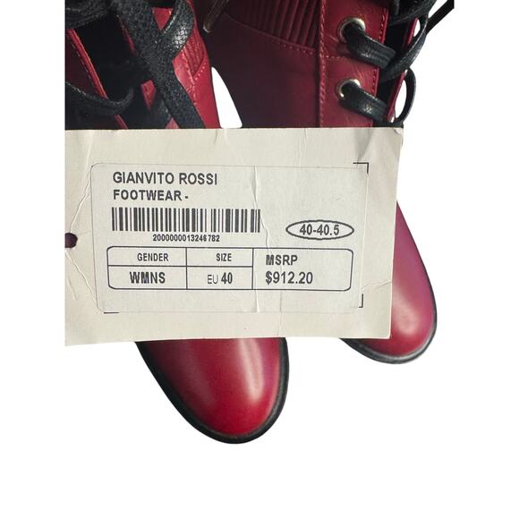 Gianvito Rossi NWT Martis Leather Platform Ankle Boots in Red Size 40 - Picture 7 of 16